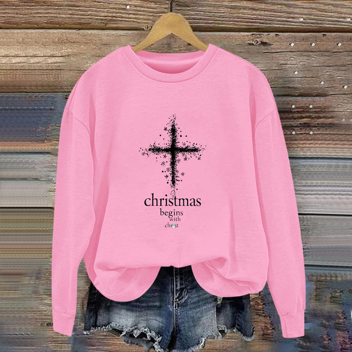 Sweatshirt pour femmes avec motif chrétien et intérieur doux