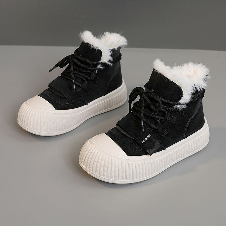 Baskets d'hiver pour femmes avec doublure en polaire douce et semelle antidérapante