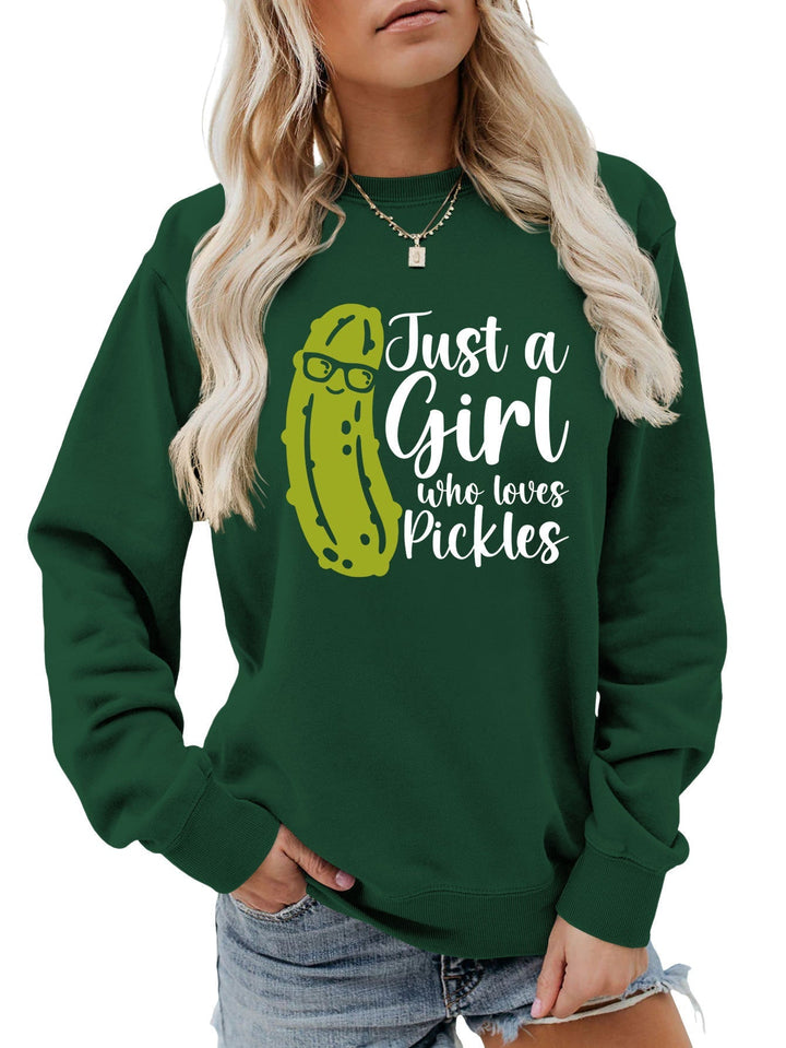 Sweatshirt pour femmes avec un motif de concombre humoristique et une coupe décontractée