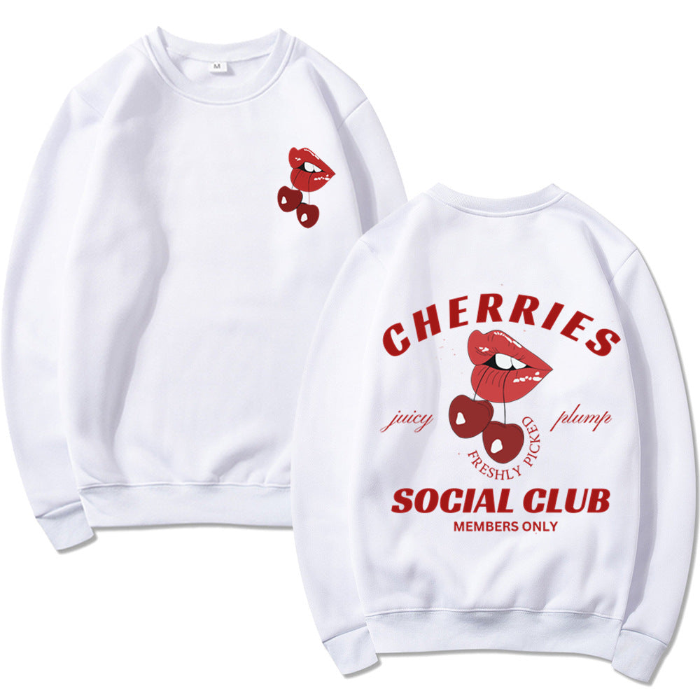Sweatshirt pour femmes avec un design créatif de fruits et de bouche