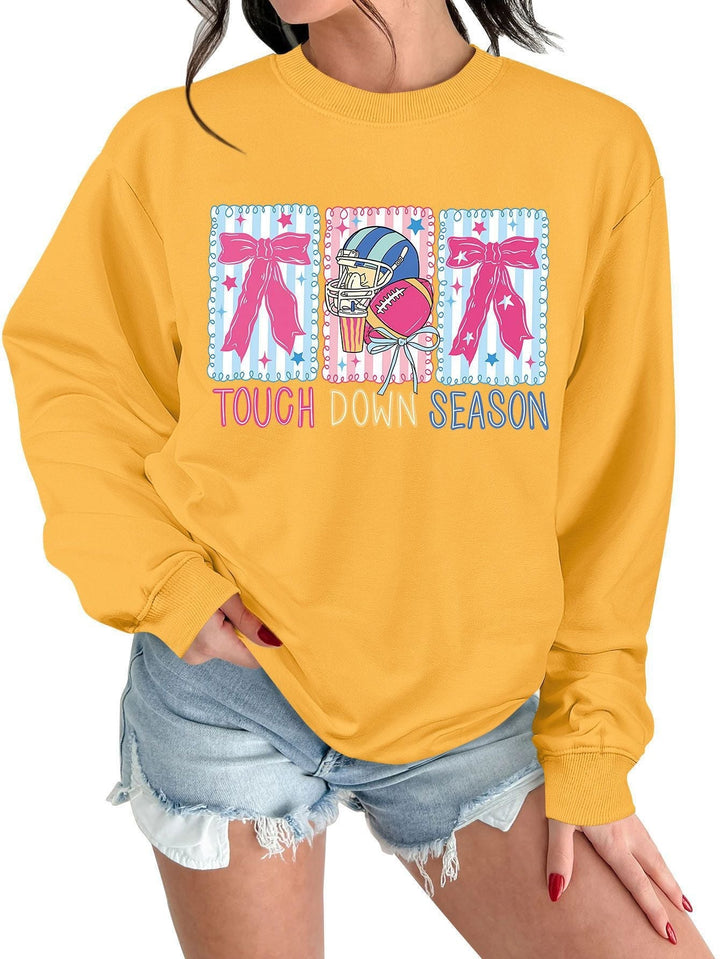 Sweat-shirt pour femmes avec motif football créatif et coupe décontractée