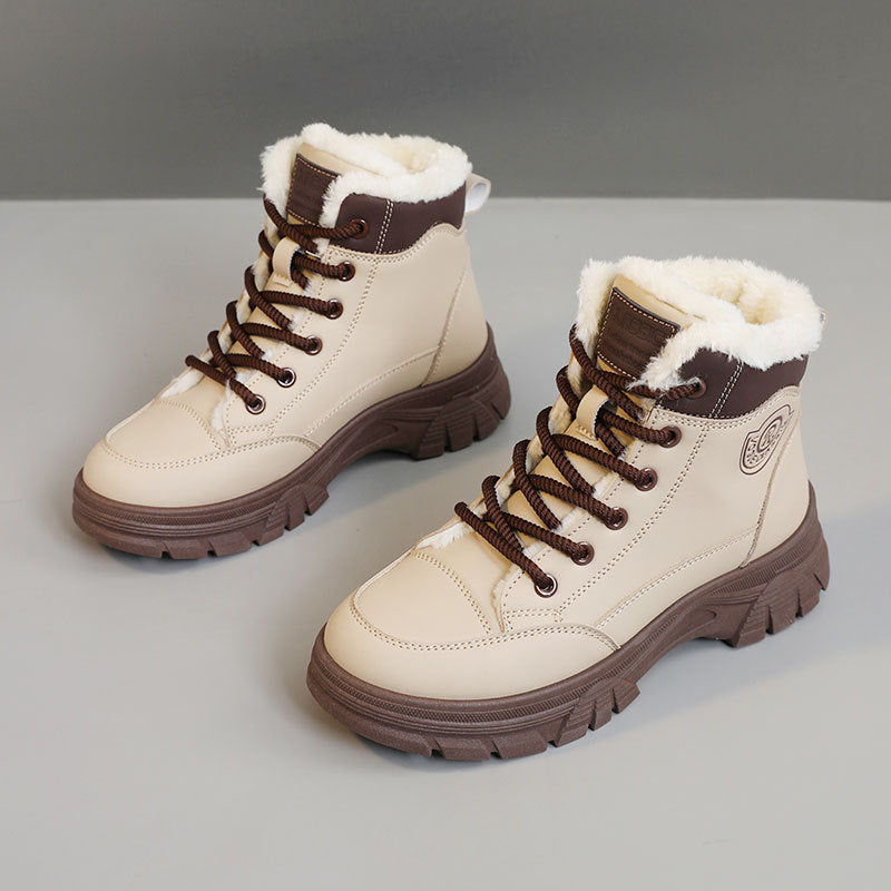 Bottes d'hiver chaudes pour femmes avec doublure douillette et semelle antidérapante