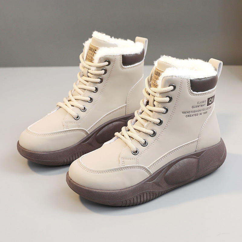 Bottes d'hiver tendance pour femmes avec doublure en polaire douce et semelle antidérapante