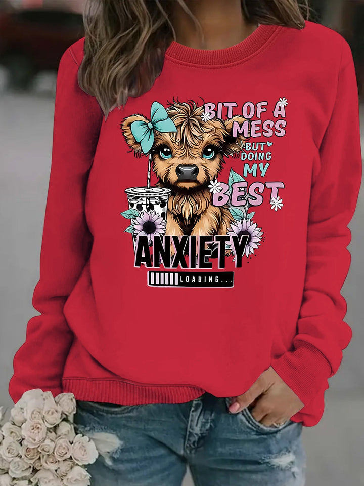 Sweatshirt pour femmes avec un design de chien créatif et une inscription inspirante