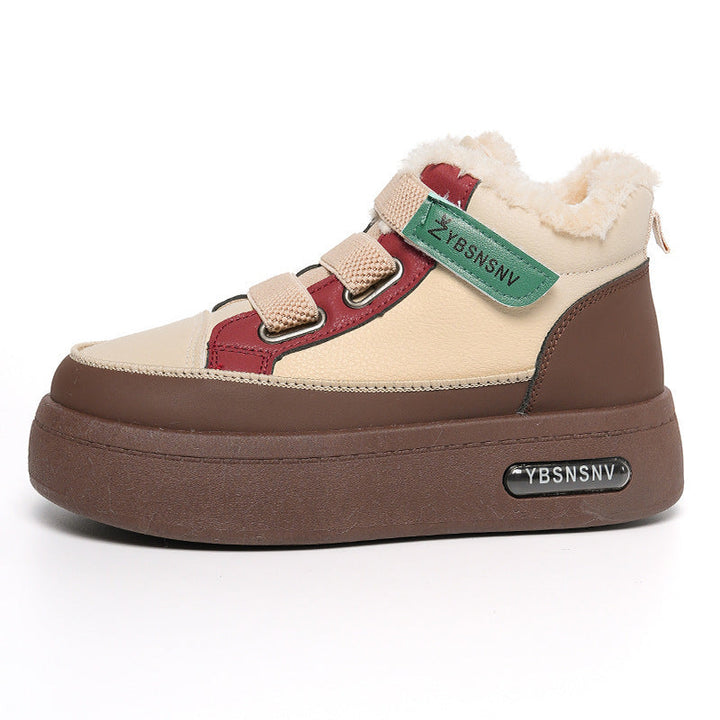 Baskets montantes d'hiver pour femmes avec un rembourrage en polaire confortable et un design sportif