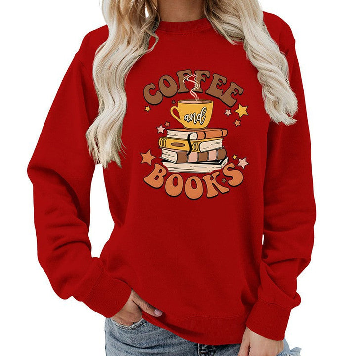 Sweatshirt pour femmes avec design créatif de livre de café