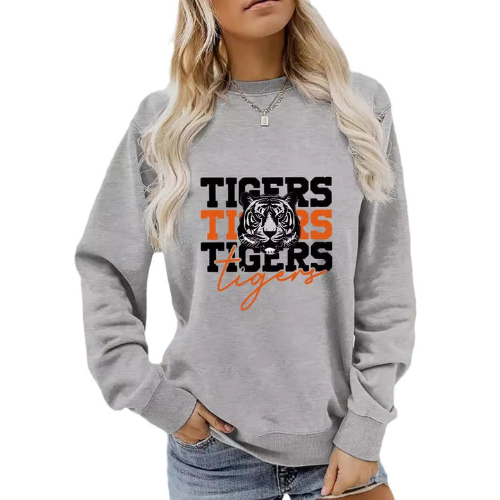 Sweatshirt pour femmes avec design animaliste de tigre et coupe décontractée