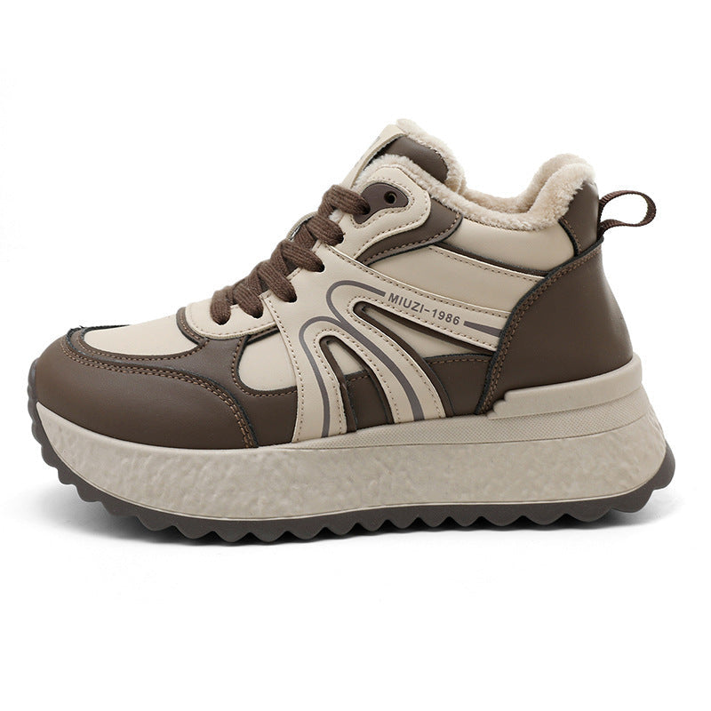Baskets tendance de haute qualité pour femmes avec doublure chaude et semelle antidérapante