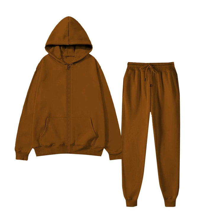 Ensemble à capuche pour femmes avec coupe confortable et fermeture éclair
