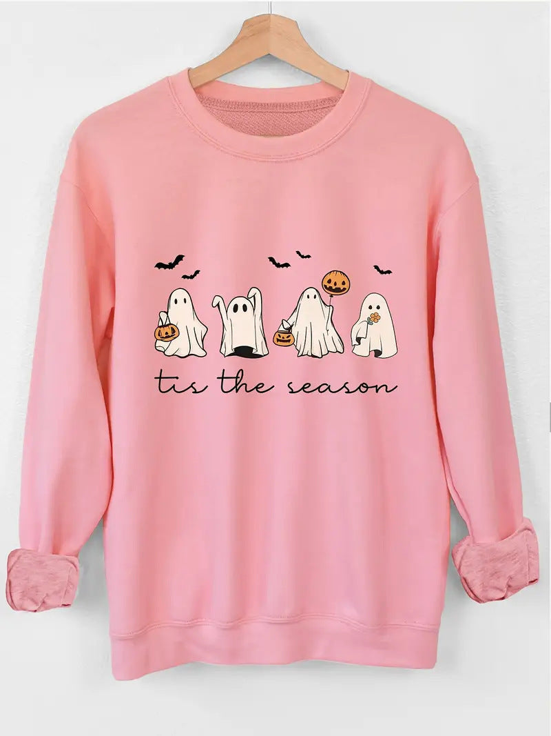 Sweatshirt pour femmes avec motif d'Halloween joyeux et coupe décontractée