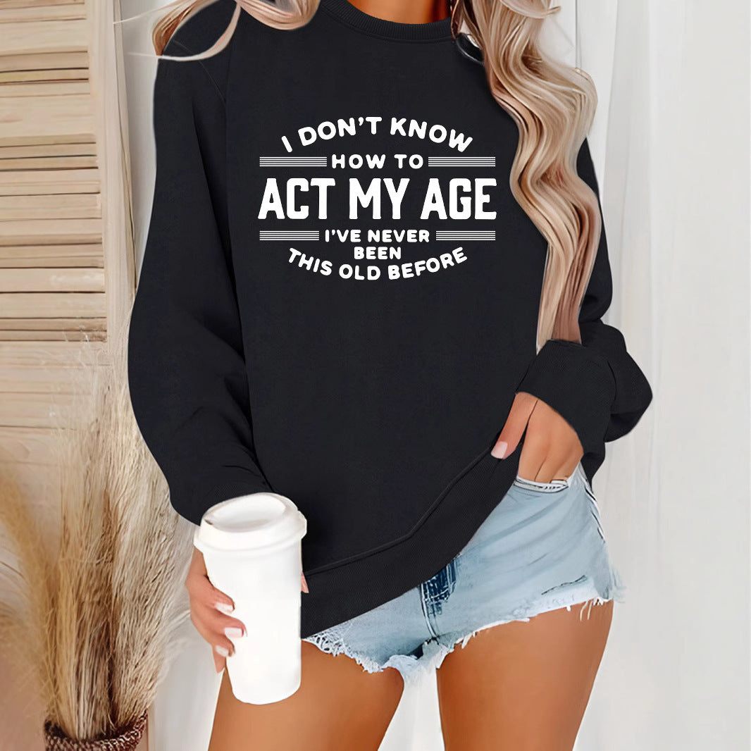 Sweatshirt pour femmes avec impression humoristique et coupe décontractée