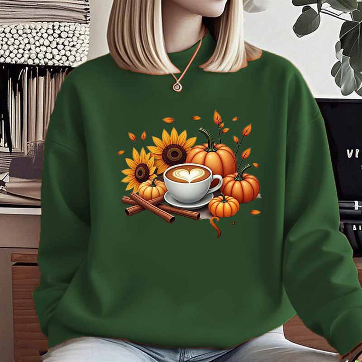 Sweatshirt pour femmes avec motif automnal et impression spéciale