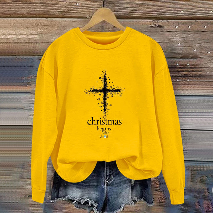 Sweatshirt pour femmes avec motif chrétien et intérieur doux