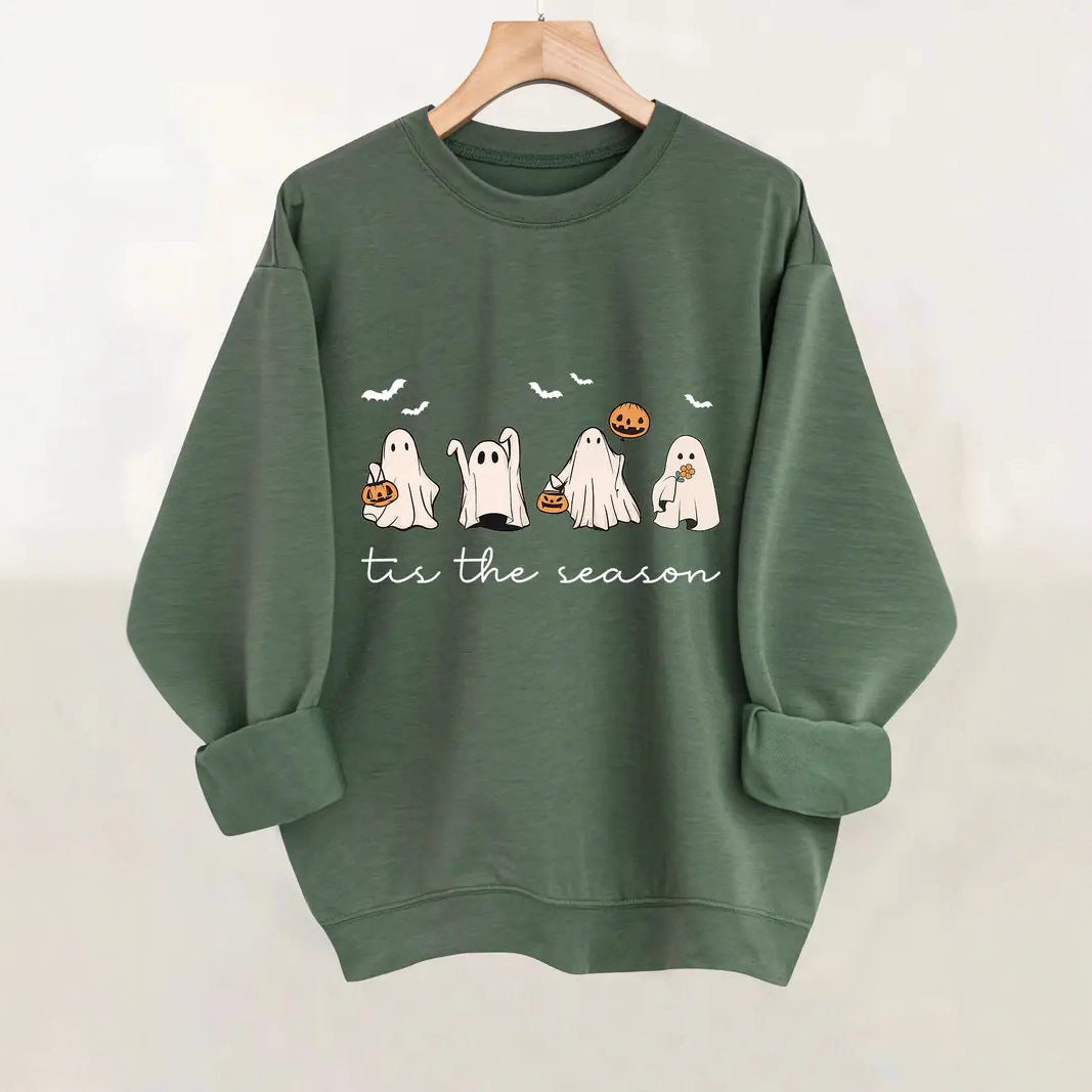 Sweatshirt pour femmes avec motif d'Halloween joyeux et coupe décontractée