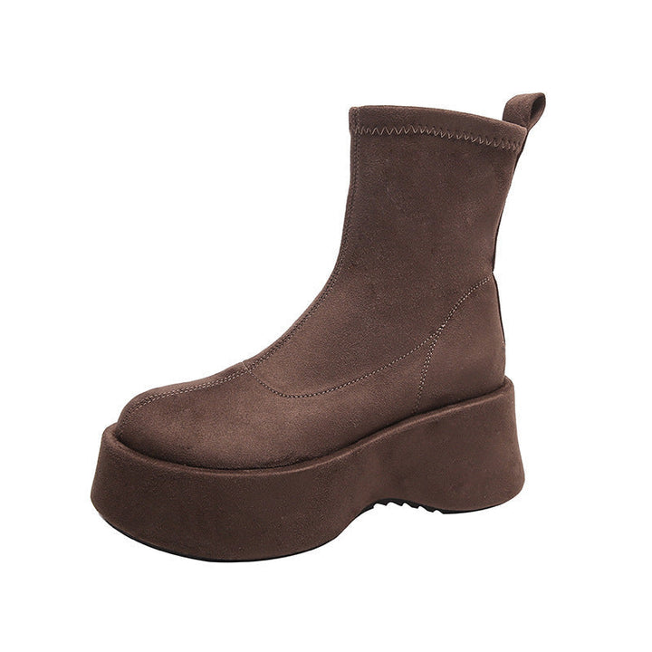 Bottines pour femmes en daim luxueux avec une semelle légère et confortable