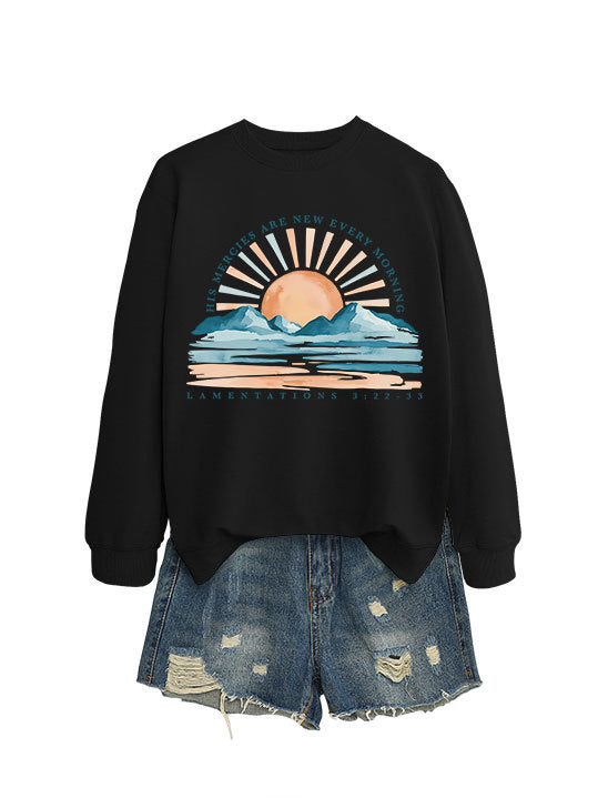 Sweat-shirt pour femmes avec un design inspirant de lever de soleil et une coupe décontractée