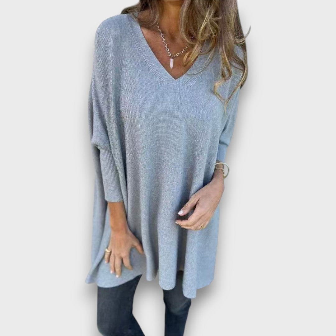 Leona – Tunika en tricot décontractée avec décolleté en V