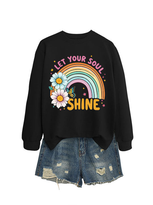Sweat-shirt pour femmes avec dégradé de couleurs et design graphique floral