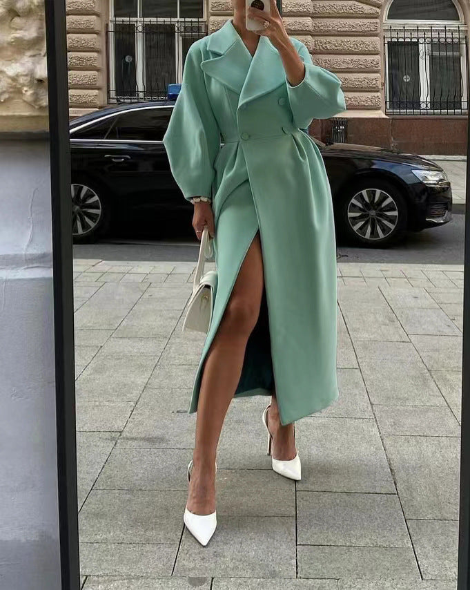 Trench-coat long élégant pour femmes | Col revers