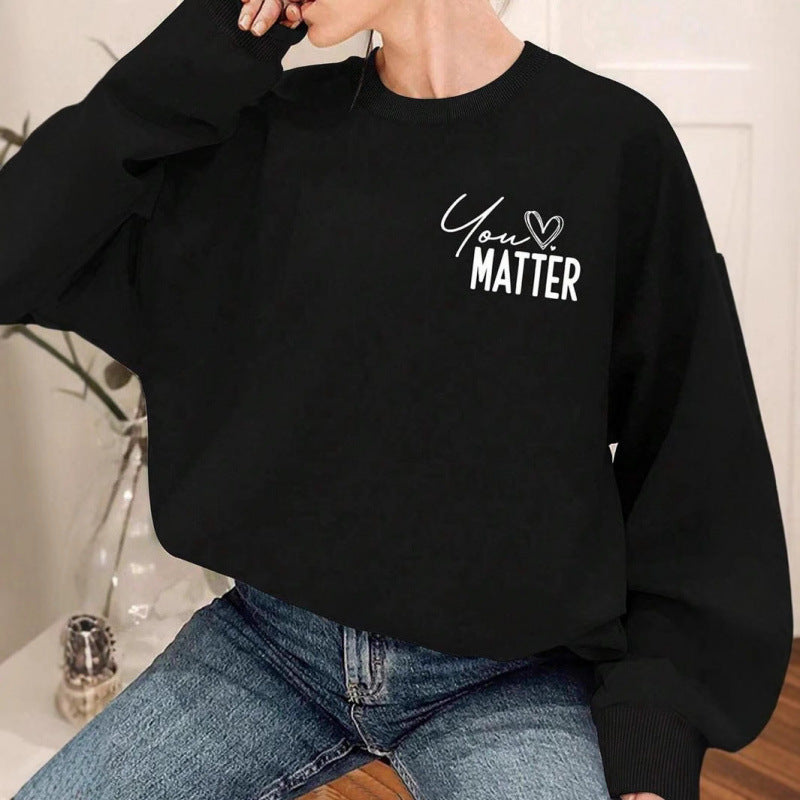 Sweat-shirt pour femmes avec motif inspirant et coupe décontractée