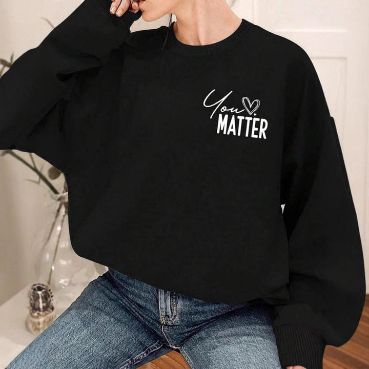 Sweat-shirt pour femmes avec motif inspirant et coupe décontractée