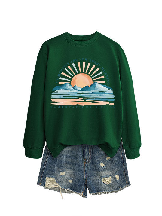 Sweat-shirt pour femmes avec un design inspirant de lever de soleil et une coupe décontractée