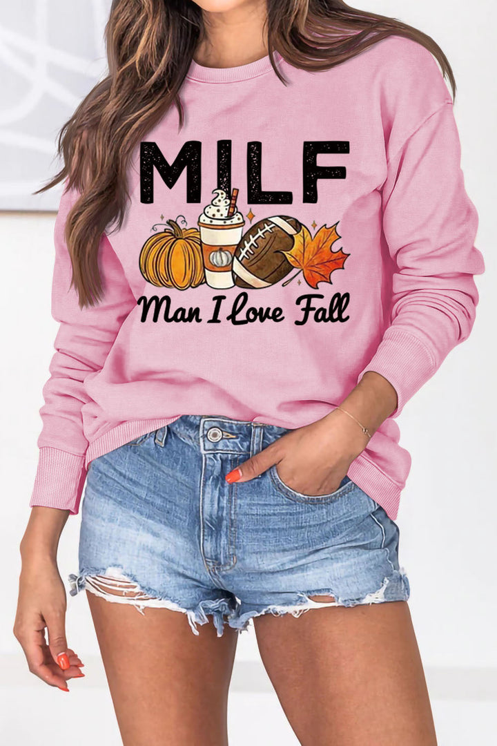 Sweat-shirt pour femmes avec motif automnal et inscription inspirante