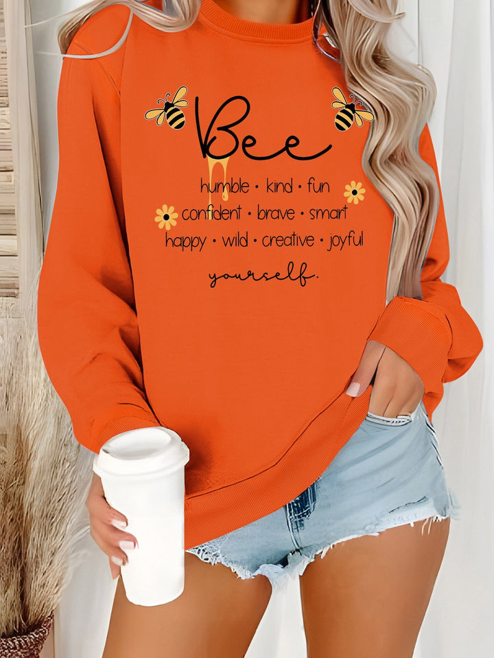 Sweat-shirt pour femmes avec un motif de abeille inspirant et des affirmations positives