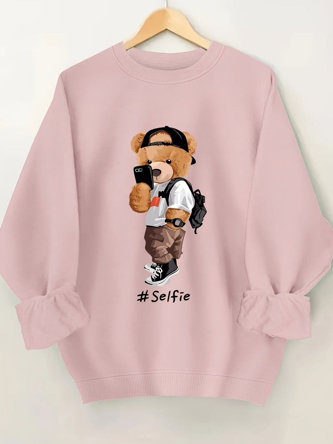 Sweatshirt pour femmes avec design artistique d'ours et coupe décontractée
