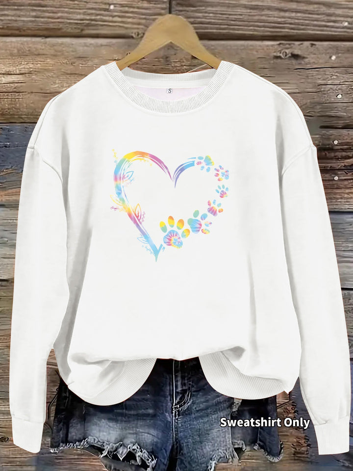 Sweat-shirt pour femmes avec design de cœur floral et coupe confortable