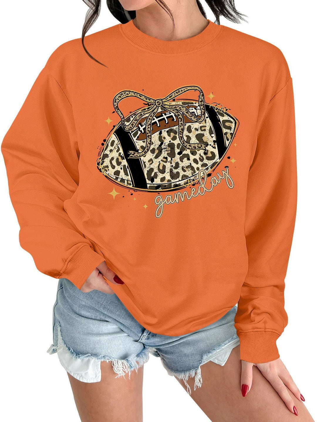 Sweat-shirt femme avec motif sportif captivant et coupe décontractée