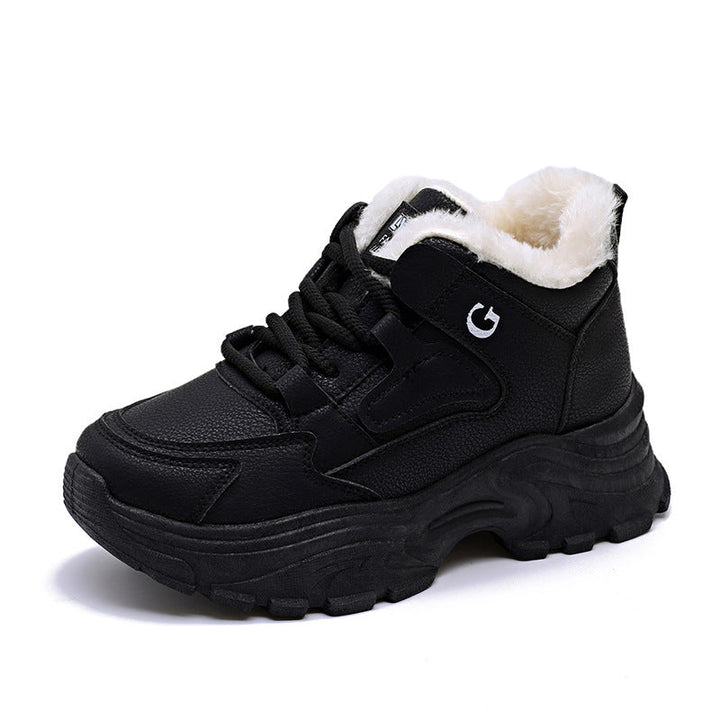 Baskets montantes d'hiver pour femmes avec doublure en polaire douce