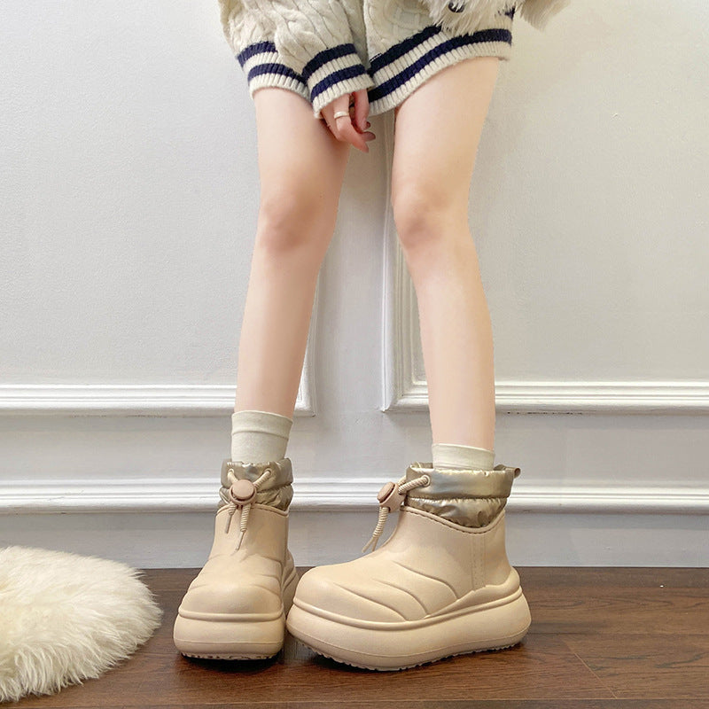Bottes d'hiver élégantes pour femmes avec doublure amortissante et surface déperlant
