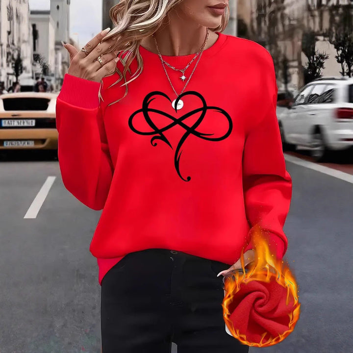 Sweatshirt pour femmes avec un design de cœur créatif et une coupe décontractée