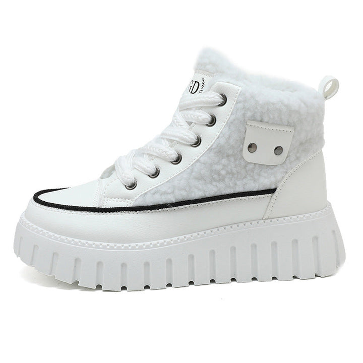 Baskets montantes d'hiver pour femmes avec doublure douillette et accents tendance