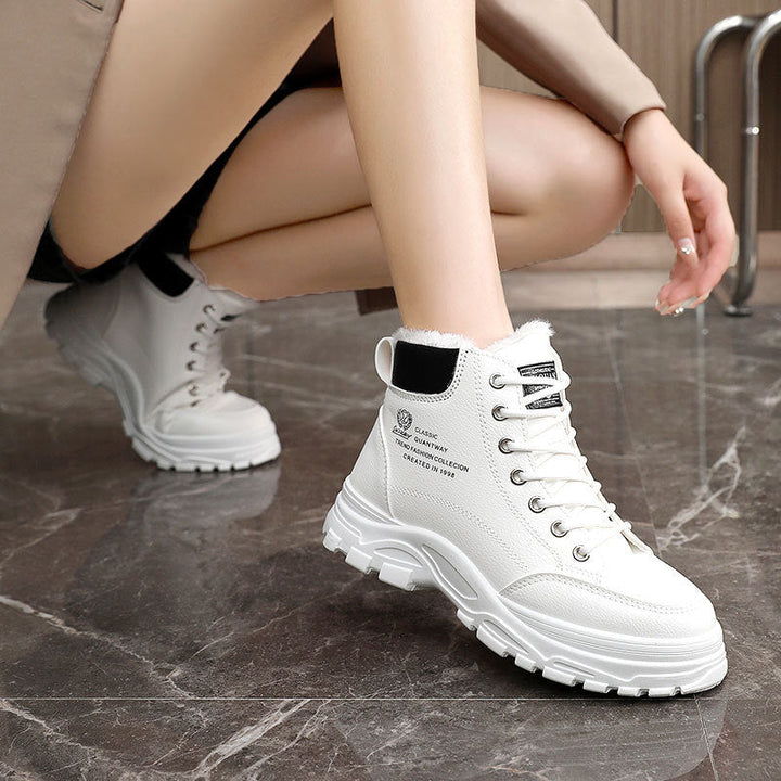 Bottes d'hiver pour femmes avec doublure en polaire douce et semelle robuste
