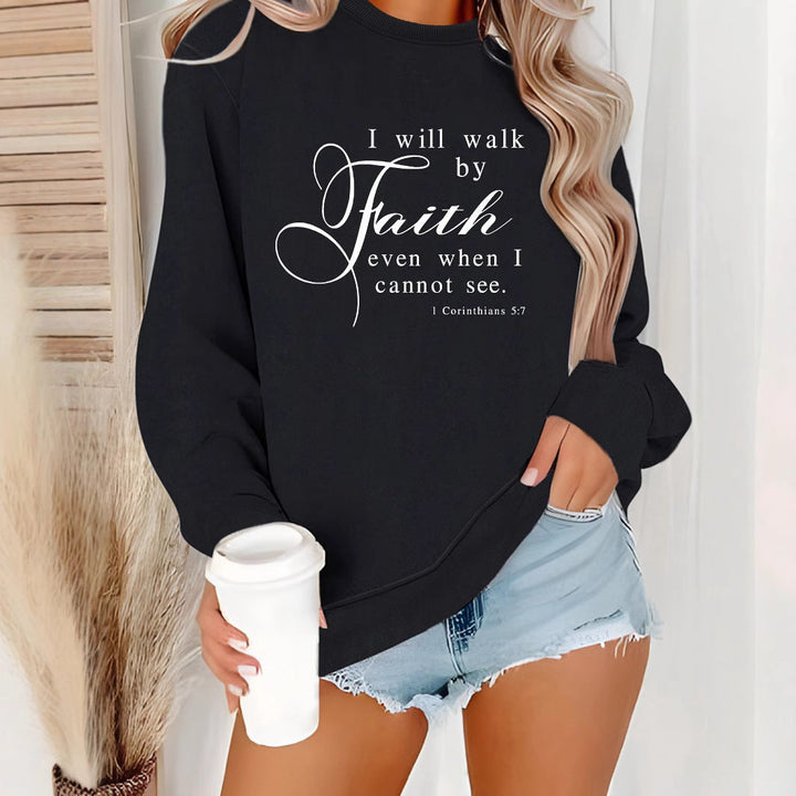 Sweat-shirt pour femmes avec inscription inspirante et matériau doux