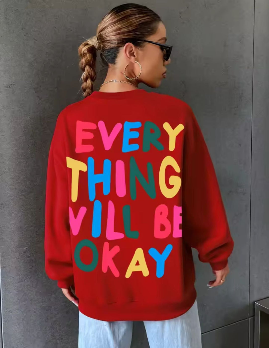 Sweatshirt pour femmes avec inscription colorée