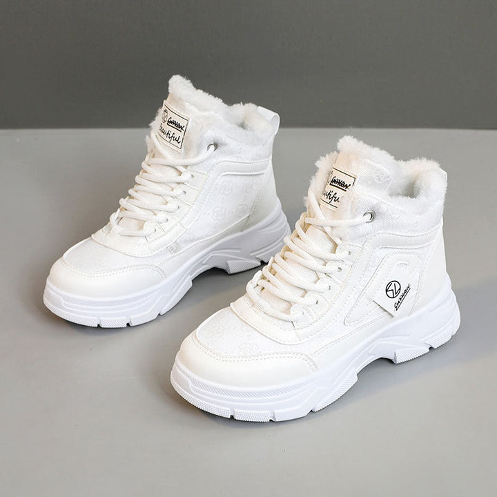 Bottes d'hiver pour femmes avec doublure en polaire douce et semelle antidérapante