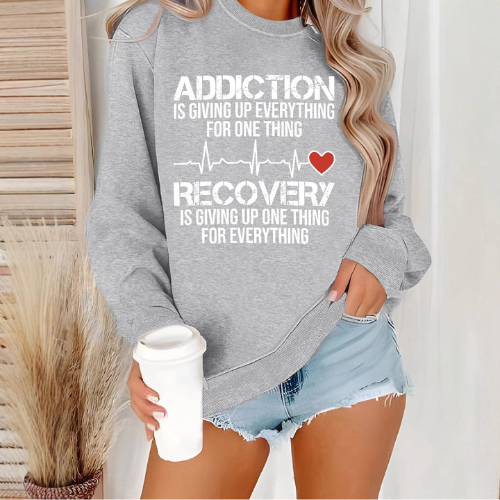 Sweatshirt pour femmes avec impression inspirante et coupe décontractée