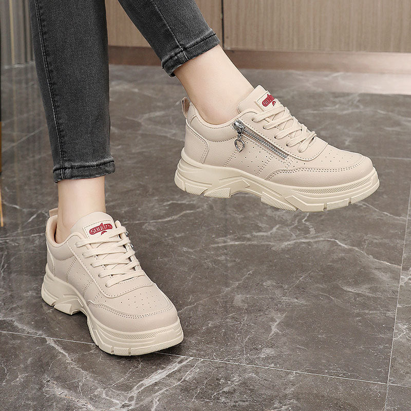 Baskets Chunky Sportives Femme avec Fermeture Éclair et Semelle Antidérapante