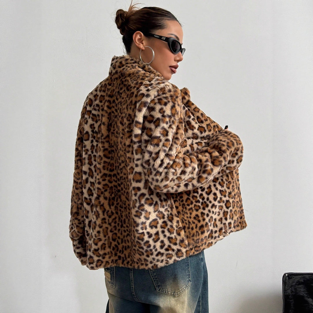 Veste blazer élégante à motif léopard pour femmes
