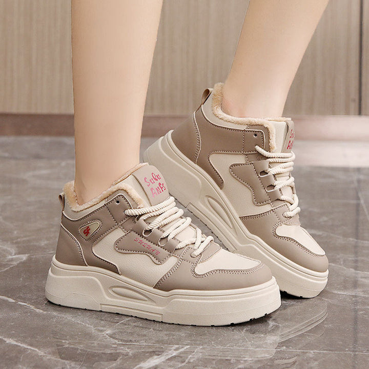 Baskets montantes sportives pour dames avec doublure en molleton doux