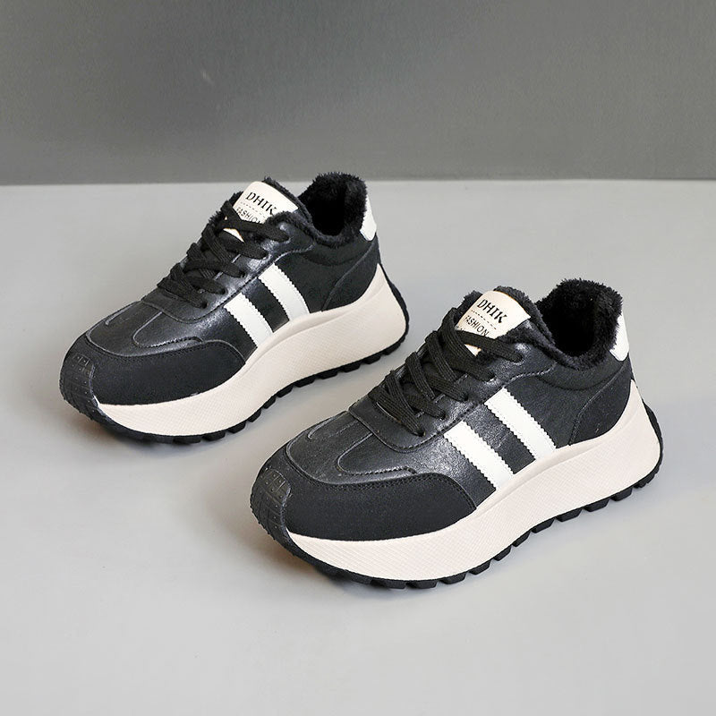 Baskets montantes confortables et chaudes pour femmes avec doublure en polaire