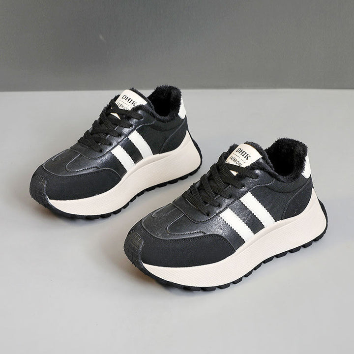 Baskets montantes confortables et chaudes pour femmes avec doublure en polaire