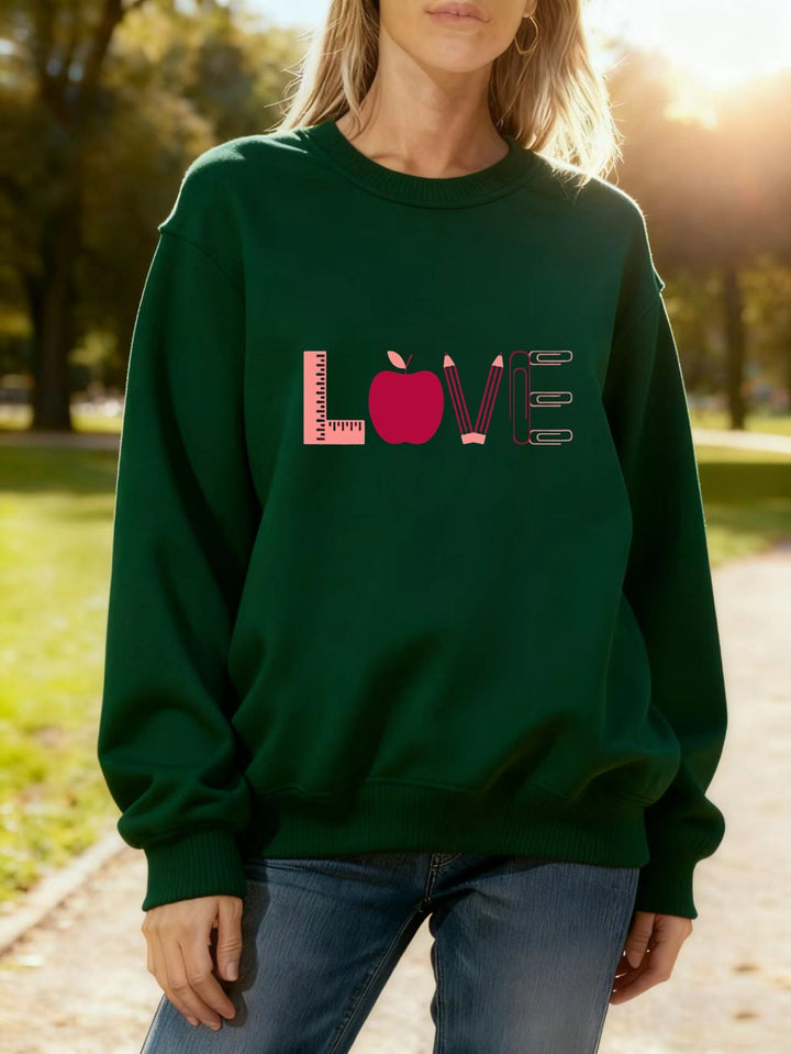 Sweat-shirt pour femmes avec un motif Love créatif