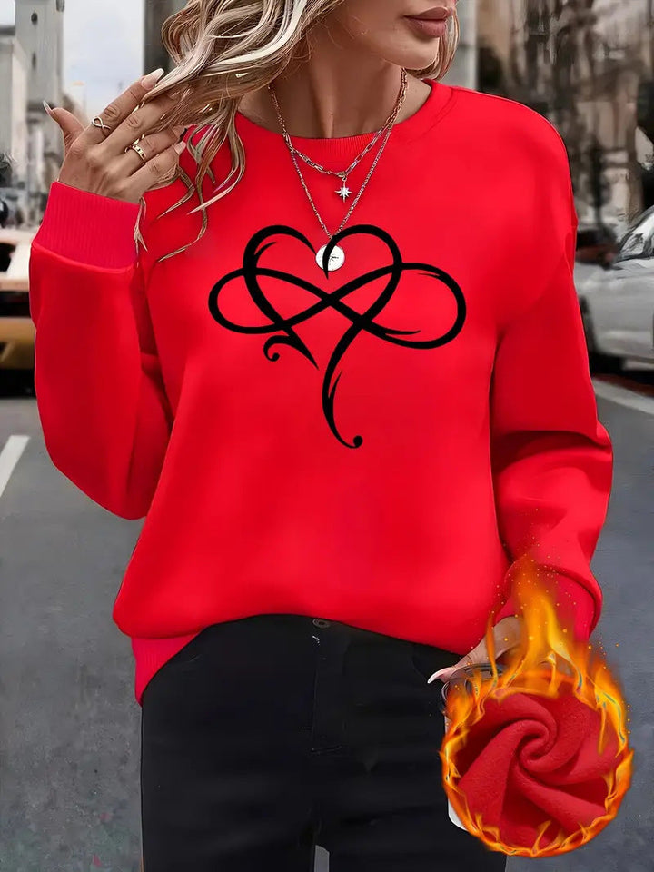 Sweatshirt pour femmes avec un design de cœur créatif et une coupe décontractée