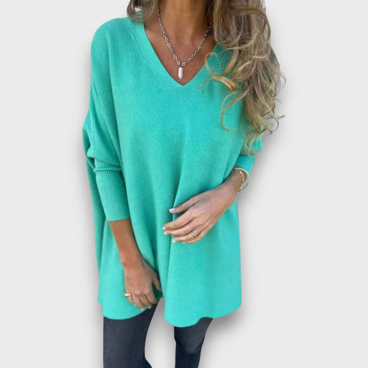 Leona – Tunika en tricot décontractée avec décolleté en V