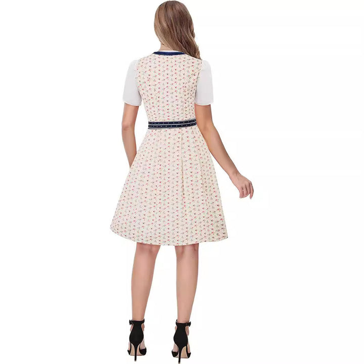 Robe Dirndl Midi Élégante pour Femmes Oktoberfest