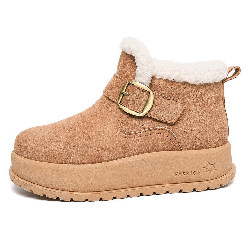 Bottes d'hiver pour femmes avec doublure intérieure en polaire de haute qualité et boucle à la mode
